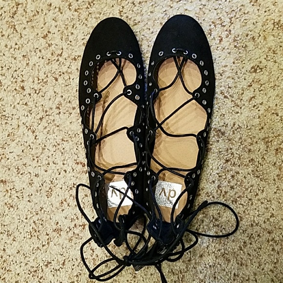 DV Angelique black flats, lace up, NWT - Picture 3 of 8